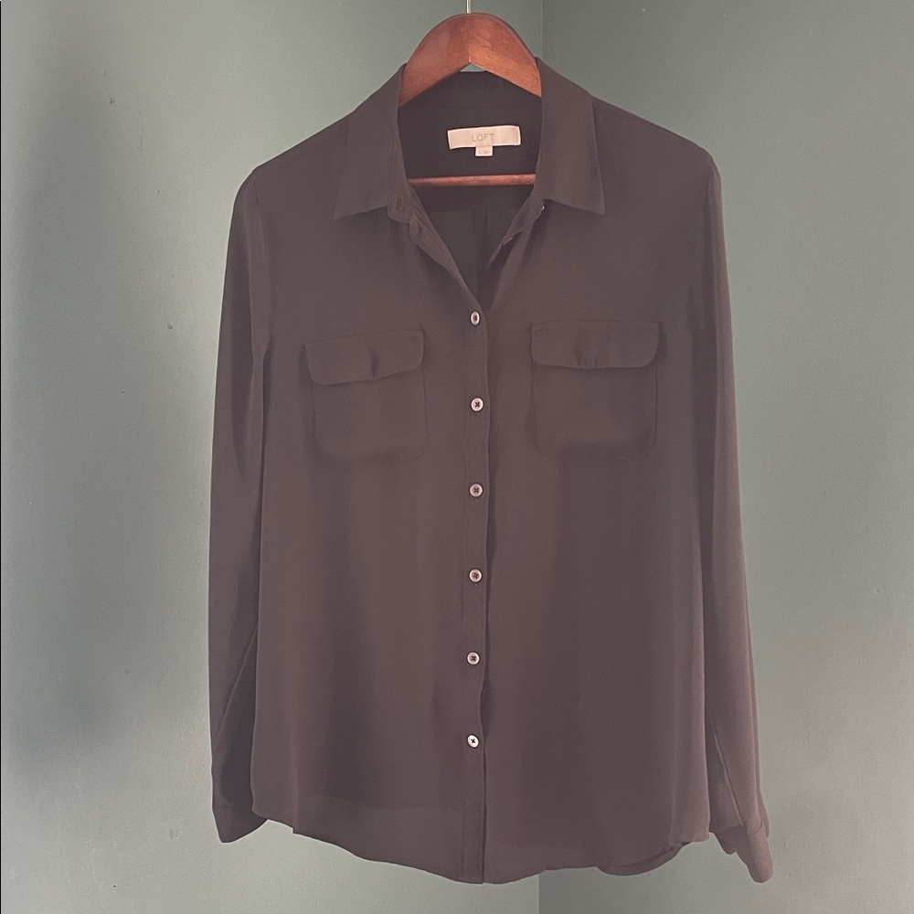 LOFT Classic Black Blouse